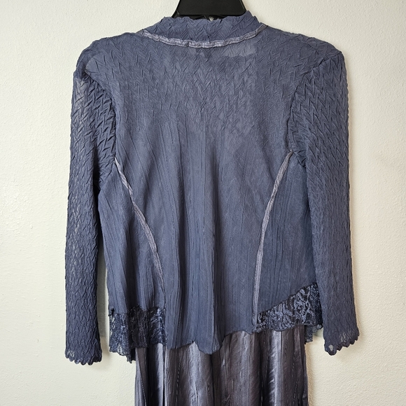 Komarov 2 piece dress and jacket set lavender blue ombré Size Small - Picture 7 of 11